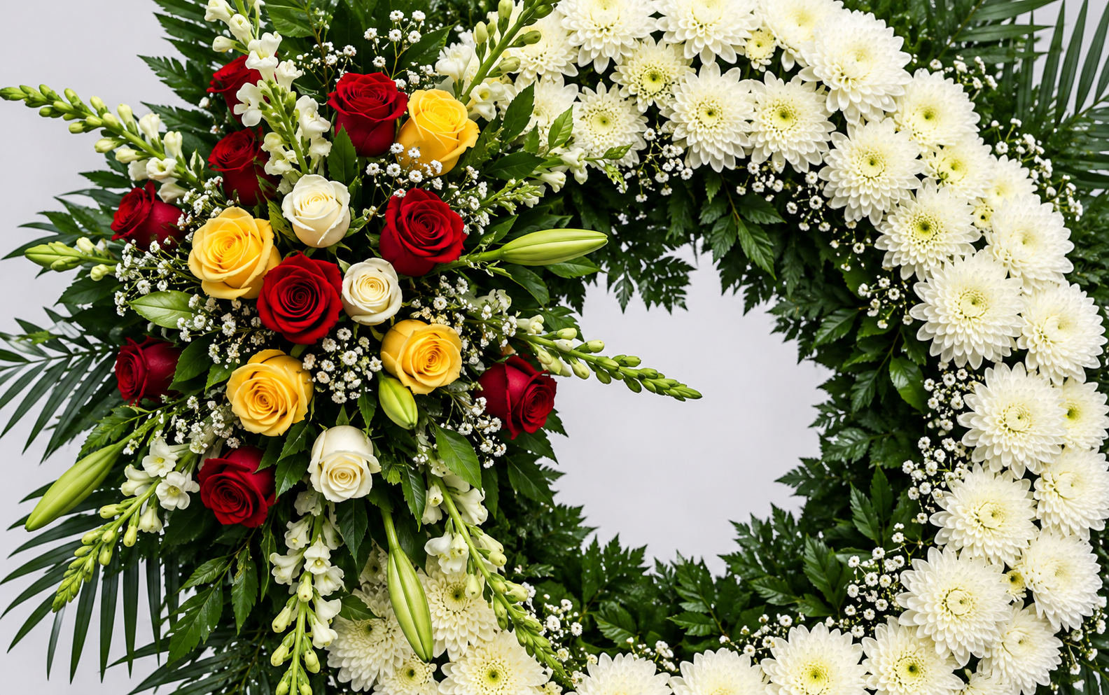 Corona Funeraria con Rosa y Polar