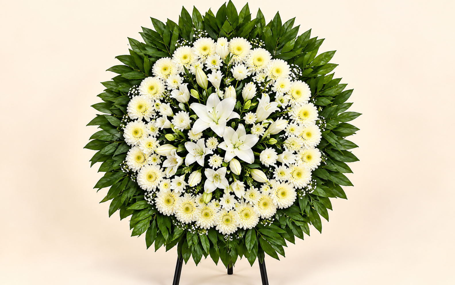 Corona Funeraria con Casablanca y Polar
