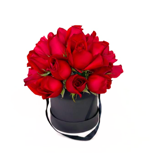 Box Negro con 24 Rosas